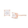 Thumbnail Image 1 of 1/2 CT. T.W. Certified Princess-Cut Lab-Grown Diamond Solitaire Stud Earrings in 14K Rose Gold (F/SI2)