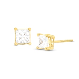 1 CT. T.W. Certified Princess-Cut Lab-Grown Diamond Solitaire Stud Earrings in 14K Gold (F/SI2)