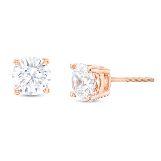 1-1/2 CT. T.w. Certified Lab-Grown Diamond Solitaire Stud Earrings in 14K Rose Gold (F/Si2)