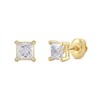 Thumbnail Image 1 of 1-1/2 CT. T.W. Certified Princess-Cut Lab-Created Diamond Solitaire Stud Earrings in 14K Gold (F/SI2)