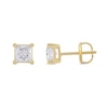 Thumbnail Image 1 of 1-1/2 CT. T.W. Certified Princess-Cut Lab-Created Diamond Solitaire Stud Earrings in 14K Gold (F/SI2)