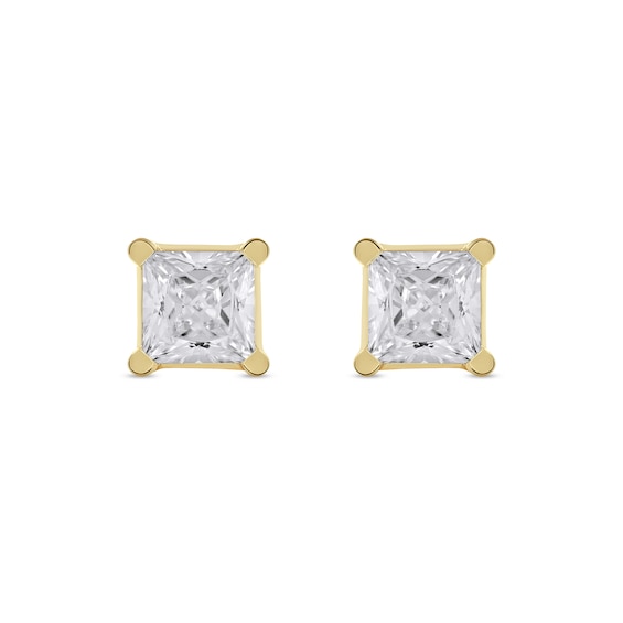1-1/2 CT. T.w. Certified Princess-Cut Lab-Grown Diamond Solitaire Stud Earrings in 14K Gold (F/Si2)