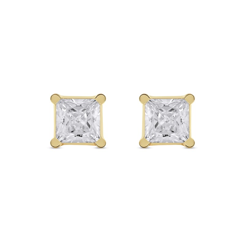 1-1/2 CT. T.W. Certified Princess-Cut Lab-Created Diamond Solitaire Stud Earrings in 14K Gold (F/SI2)