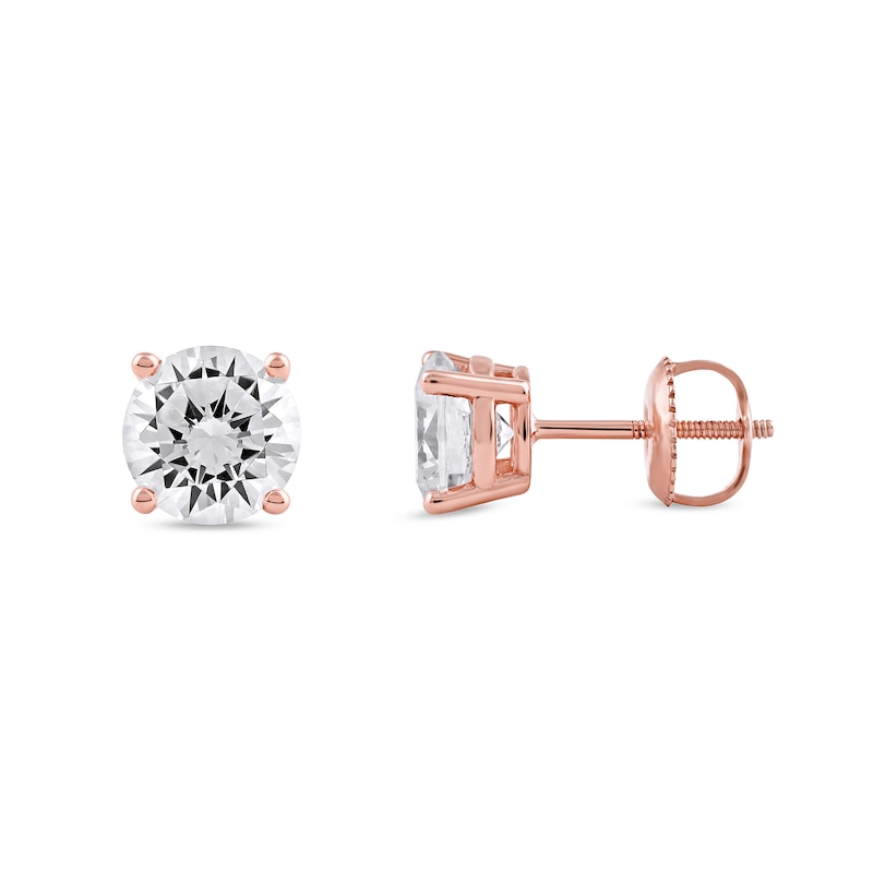 Main Image 2 of 2 CT. T.W. Certified Lab-Grown Diamond Solitaire Stud Earrings in 14K Rose Gold (F/SI2)