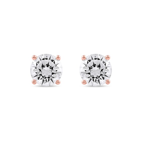 2 CT. T.w. Certified Lab-Grown Diamond Solitaire Stud Earrings in 14K Rose Gold (F/Si2)