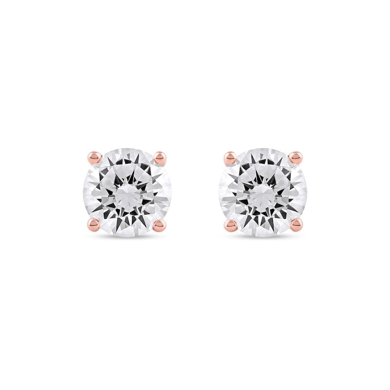 Main Image 3 of 2 CT. T.W. Certified Lab-Grown Diamond Solitaire Stud Earrings in 14K Rose Gold (F/SI2)