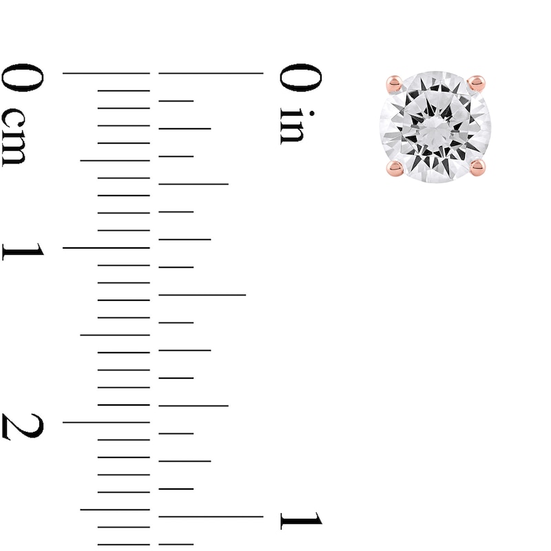 Main Image 4 of 2 CT. T.W. Certified Lab-Grown Diamond Solitaire Stud Earrings in 14K Rose Gold (F/SI2)