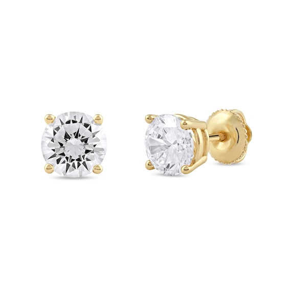 2 CT. T.w. Certified Lab-Grown Diamond Solitaire Stud Earrings in 14K Gold (F/Si2)