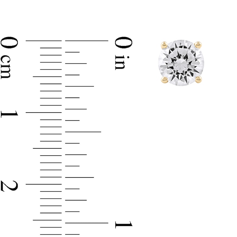Main Image 4 of 2 CT. T.W. Certified Lab-Grown Diamond Solitaire Stud Earrings in 14K Gold (F/SI2)