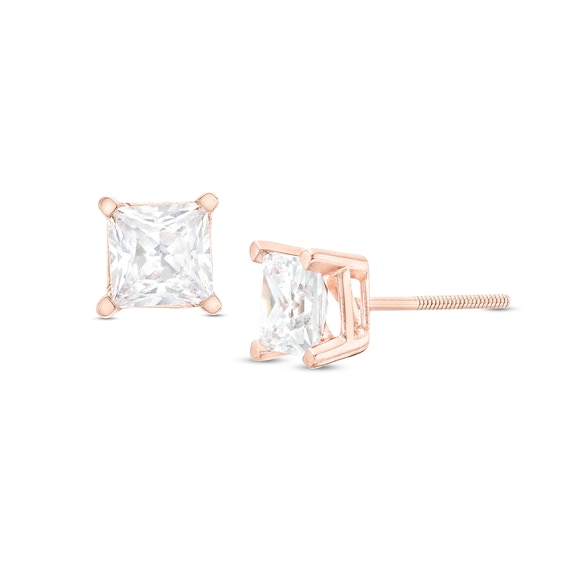 2 CT. T.W. Certified PrincessCut LabCreated Diamond Solitaire Stud