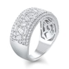 Thumbnail Image 3 of 1-1/2 CT. T.W. Baguette and Round Diamond Zig-Zag Multi-Row Anniversary Band in 10K White Gold