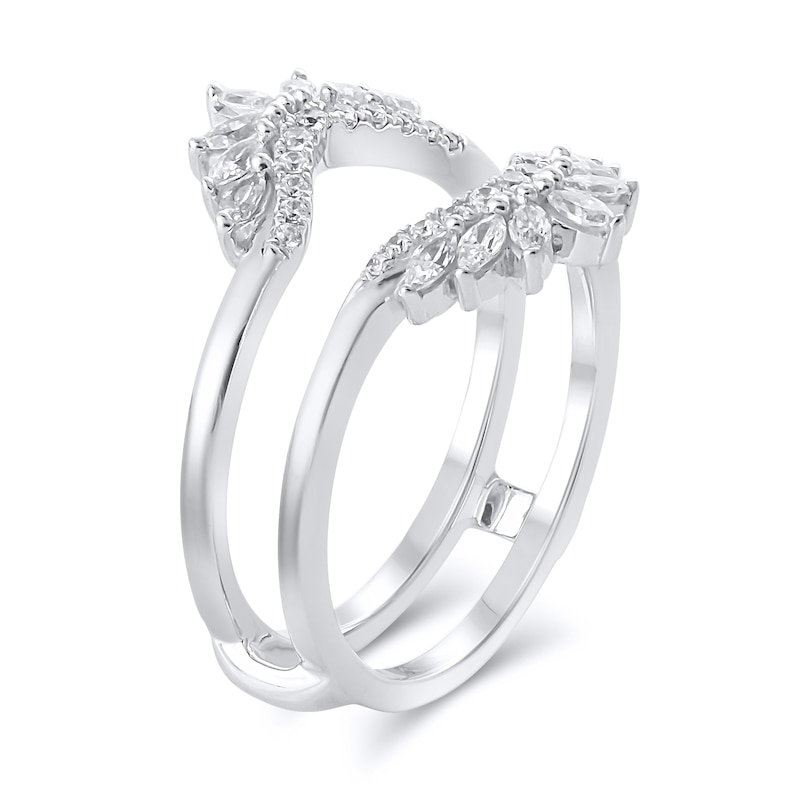 Main Image 3 of 1/2 CT. T.W. Marquise and Round Diamond Starburst Solitaire Enhancer in 14K White Gold