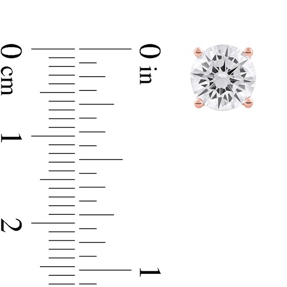 3 CT. T.w. Certified Lab-Grown Diamond Solitaire Stud Earrings in 14K Rose Gold (F/Si2)