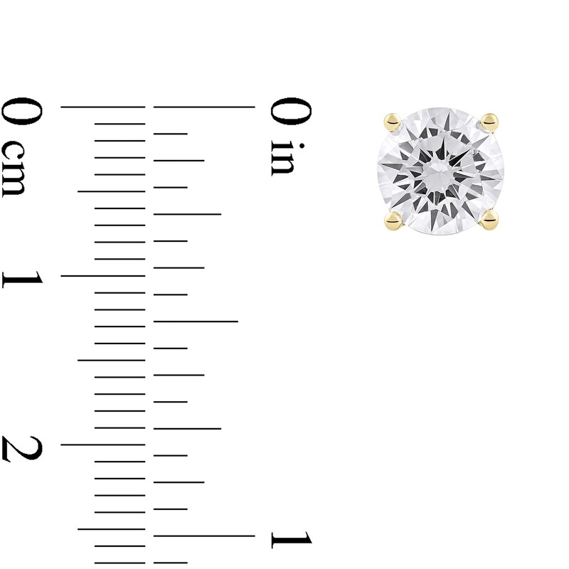 Main Image 4 of 3 CT. T.W. Certified Lab-Created Diamond Solitaire Stud Earrings in 14K Gold (F/SI2)