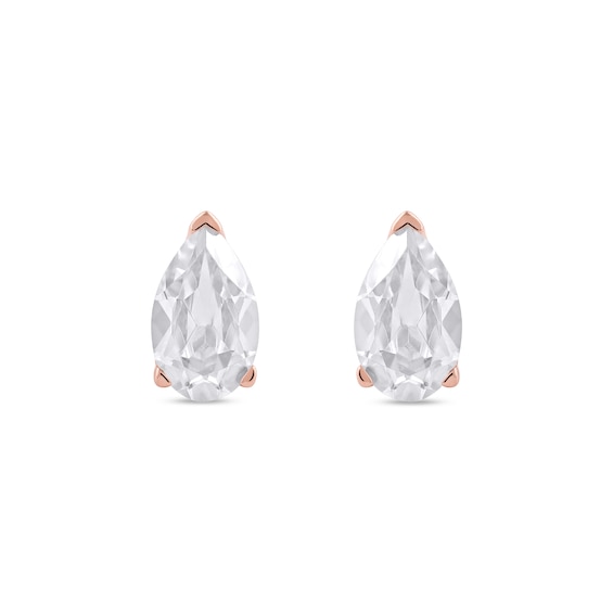 1 CT. T.w. Certified Pear-Shaped Lab-Grown Diamond Solitaire Stud Earrings in 14K Rose Gold (F/Si2)