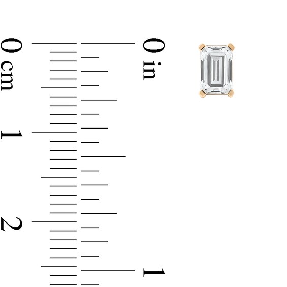 1 CT. T.w. Certified Emerald-Cut Lab-Grown Diamond Solitaire Stud Earrings in 14K Gold (F/Si2)