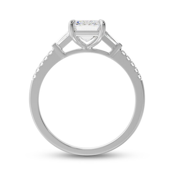 1-1/2 CT. T.w. Emerald-Cut and Baguette Diamond Engagement Ring in Platinum