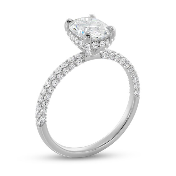 1-1/3 CT. T.w. Oval Diamond PavÃ© Engagement Ring in Platinum