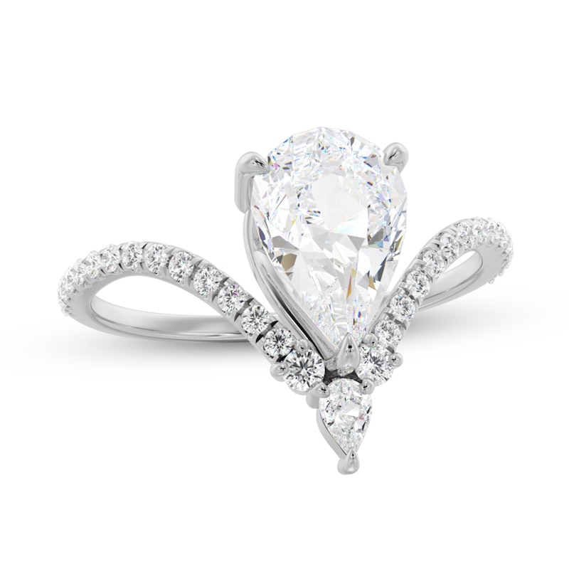 2.00 Pear Cut Diamond Engagement Ring in 14K Yellow Gold