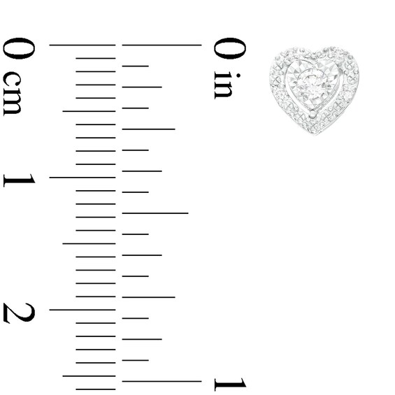 1/4 CT. T.w. Diamond Frame Heart Pendant and Stud Earrings Set in Sterling Silver (J/I3)