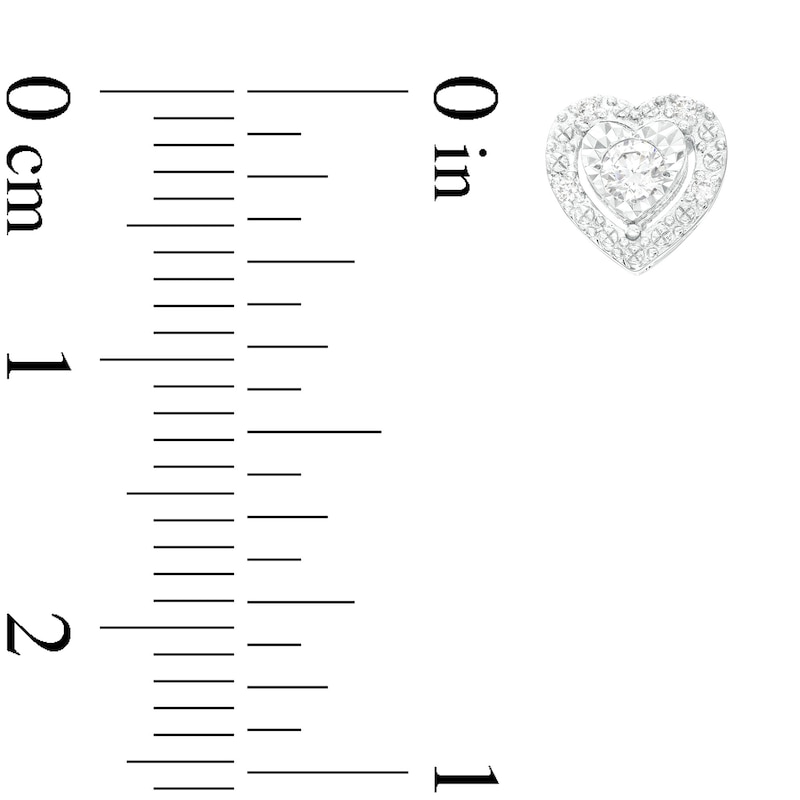 1/4 CT. T.W. Diamond Frame Heart Pendant and Stud Earrings Set in Sterling Silver (J/I3)