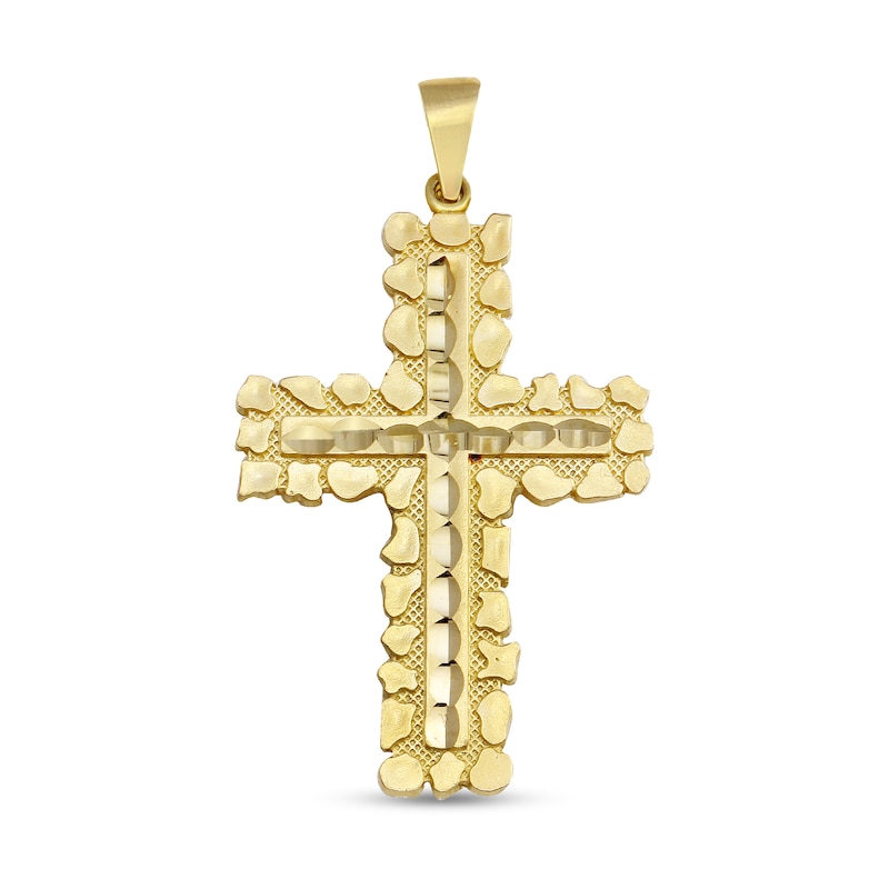 Nugget Cross Charm 10K Yellow Gold