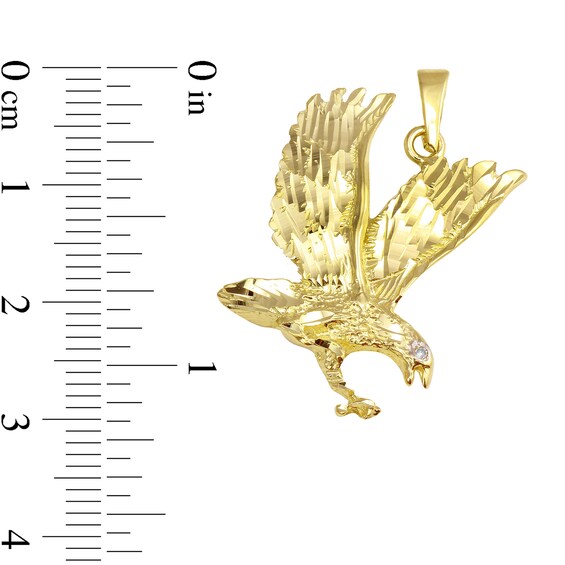Diamond Accent Eagle Pendant Charm in 10K Gold