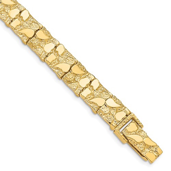 9.75mm Nugget Link Bracelet in 10K Gold - 8.0"