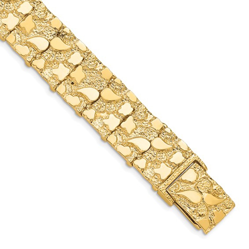 Main Image 1 of 17.0mm Nugget Link Bracelet in 10K Gold - 8.0"