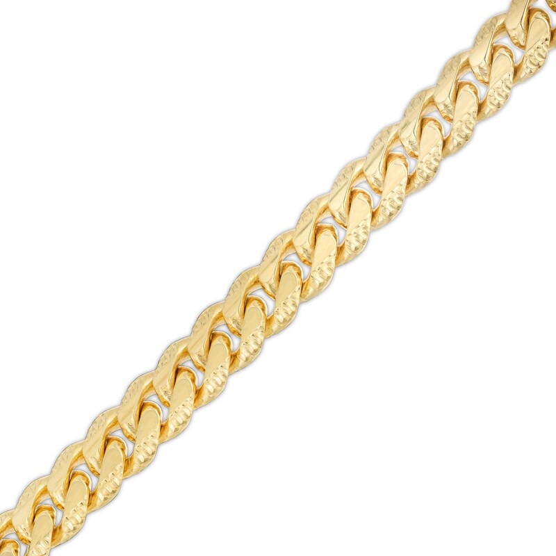 Main Image 1 of 8.25mm Diamond-Cut Cuban Curb Chain Bracelet in Solid 10K Gold - 8.5"