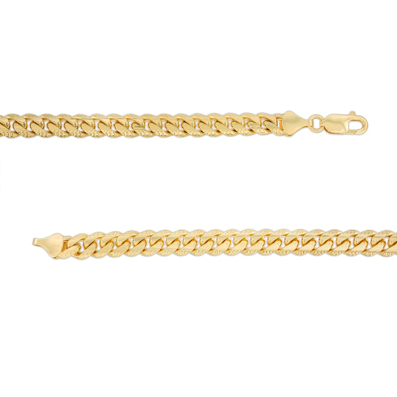 Main Image 3 of 8.25mm Diamond-Cut Cuban Curb Chain Bracelet in Solid 10K Gold - 8.5"