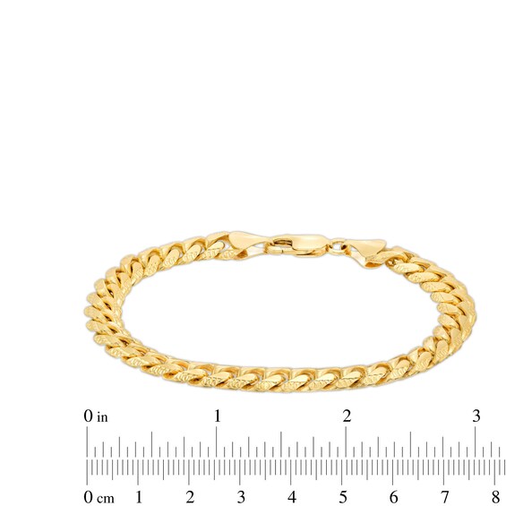 8.25mm Diamond-Cut Cuban Curb Chain Bracelet in Solid 10K Gold - 8.5"
