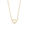Thumbnail Image 1 of Diamond-Cut Dainty Heart Outline Double Strand Necklace in 10K Gold – 17"