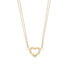 Thumbnail Image 0 of Diamond-Cut Dainty Heart Outline Double Strand Necklace in 10K Gold – 17"