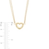 Thumbnail Image 2 of Diamond-Cut Dainty Heart Outline Double Strand Necklace in 10K Gold – 17"