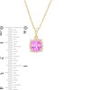 Thumbnail Image 3 of Cushion-Cut Pink and White Lab-Created Sapphire Pendant and Stud Earrings Set in Sterling Silver with 18K Gold Plate
