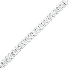 1/4 CT. T.W. Diamond Illusion Tennis Bracelet in Sterling Silver - 7.25"
