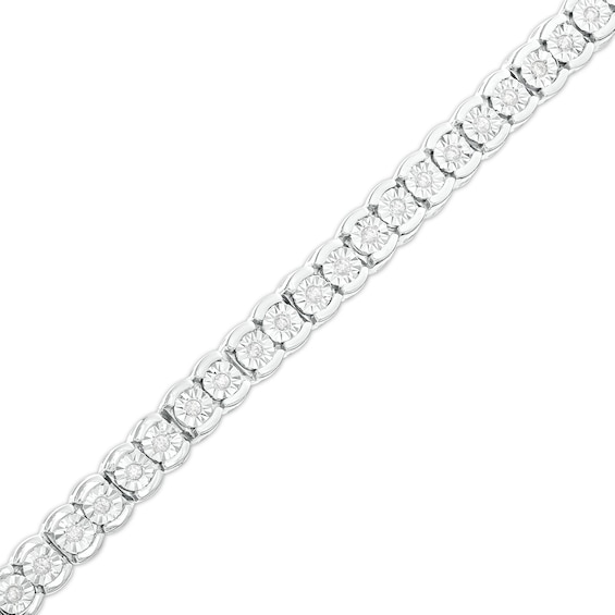 1/4 CT. T.w. Diamond Illusion Tennis Bracelet in Sterling Silver - 7.25"