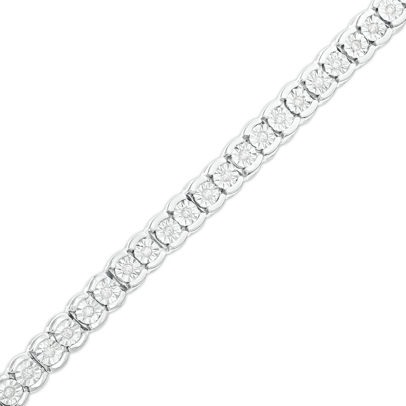 Main Image 1 of 1/4 CT. T.W. Diamond Illusion Tennis Bracelet in Sterling Silver - 7.25"