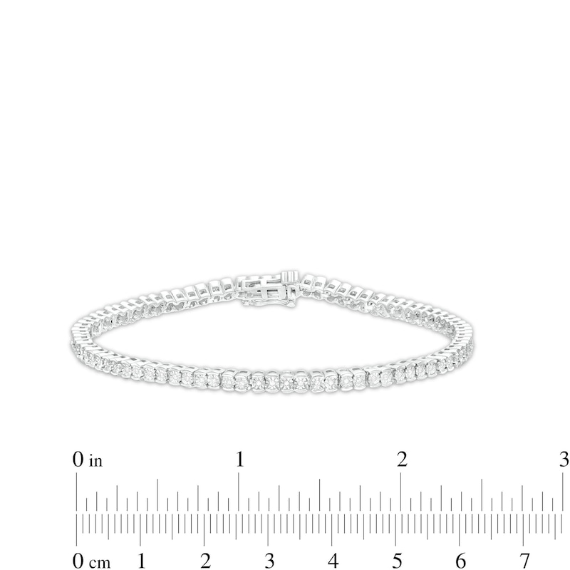 1/4 CT. T.W. Diamond Illusion Tennis Bracelet in Sterling Silver - 7.25"