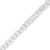 Thumbnail Image 0 of 1/2 CT. T.W. Diamond Scallop Edge Tennis Bracelet in Sterling Silver - 7.25"