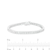 Thumbnail Image 3 of 1/2 CT. T.W. Diamond Scallop Edge Tennis Bracelet in Sterling Silver - 7.25"