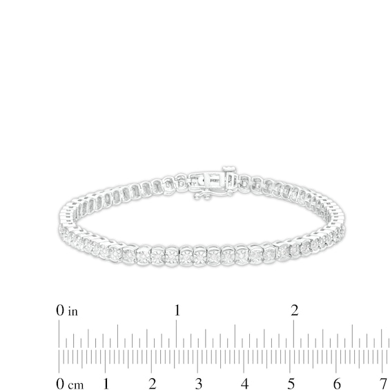 1/2 CT. T.w. Diamond Scallop Edge Tennis Bracelet in Sterling Silver - 7.25"