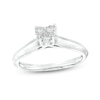 Thumbnail Image 1 of 1/4 CT. T.W. Heart-Shaped Multi-Diamond Knife Edge Shank Ring in 10K White Gold