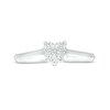 Thumbnail Image 4 of 1/4 CT. T.W. Heart-Shaped Multi-Diamond Knife Edge Shank Ring in 10K White Gold