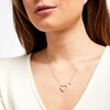 Thumbnail Image 2 of 1/4 CT. T.W. Diamond Heart Outline with Heart Dangle Station Necklace in 10K White Gold