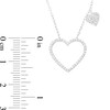 Thumbnail Image 3 of 1/4 CT. T.W. Diamond Heart Outline with Heart Dangle Station Necklace in 10K White Gold