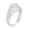 Thumbnail Image 3 of 3/4 CT. T.W. Tilted Princess-Cut Multi-Diamond Frame Ornate Ring in 10K White Gold