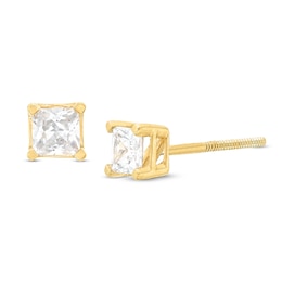 2 CT. T.W. Certified Princess-Cut Lab-Grown Diamond Solitaire Stud Earrings in 14K Gold (F/SI2)