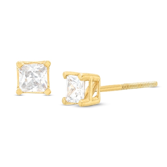 2 CT. T.w. Certified Princess-Cut Lab-Grown Diamond Solitaire Stud Earrings in 14K Gold (F/Si2)